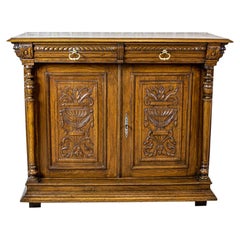 Eclectic Oak Cabinet from the Late 19th Century in Light Brown