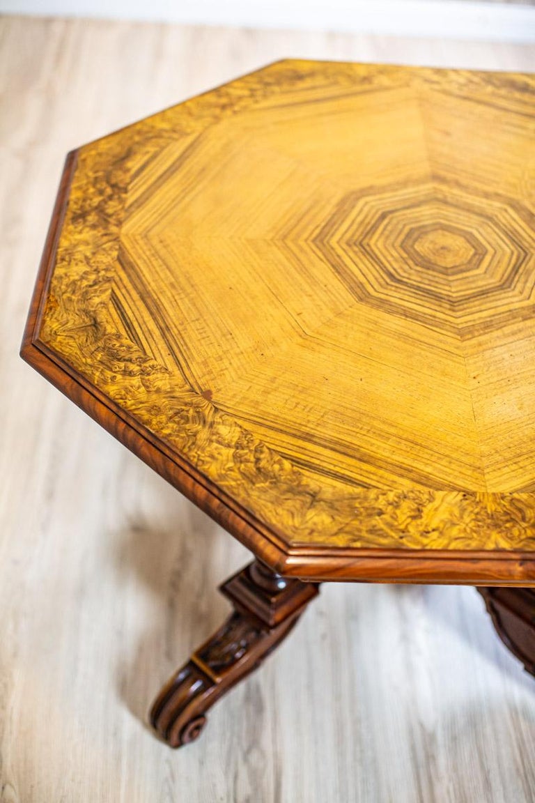 Light Brown Eclectic Center Table from the Late 19th Century in Shellac ...