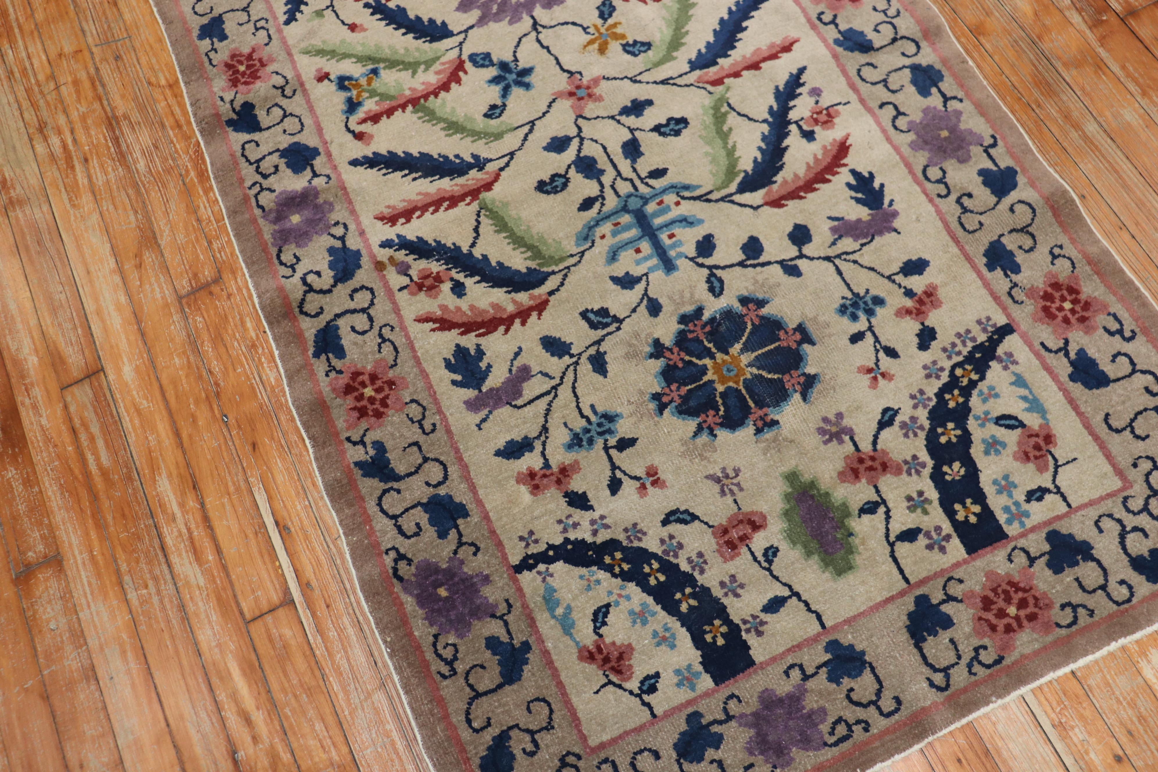 An eclectic scatter size antique Chinese Art Deco Nichols rug featuring a plum color we absolutely covet. 

Measures: 3' x 5' 8