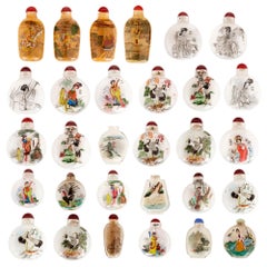 Eclectic Collection of Enamelled Glass Chinese Snuff Bottles
