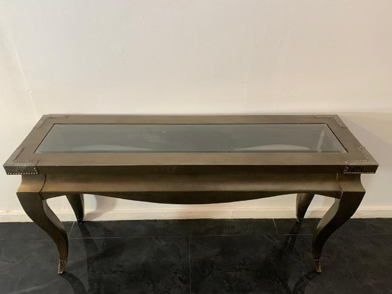 Eclectic Consoles Tables in Bronze, 1980s, Set of 2 For Sale 4