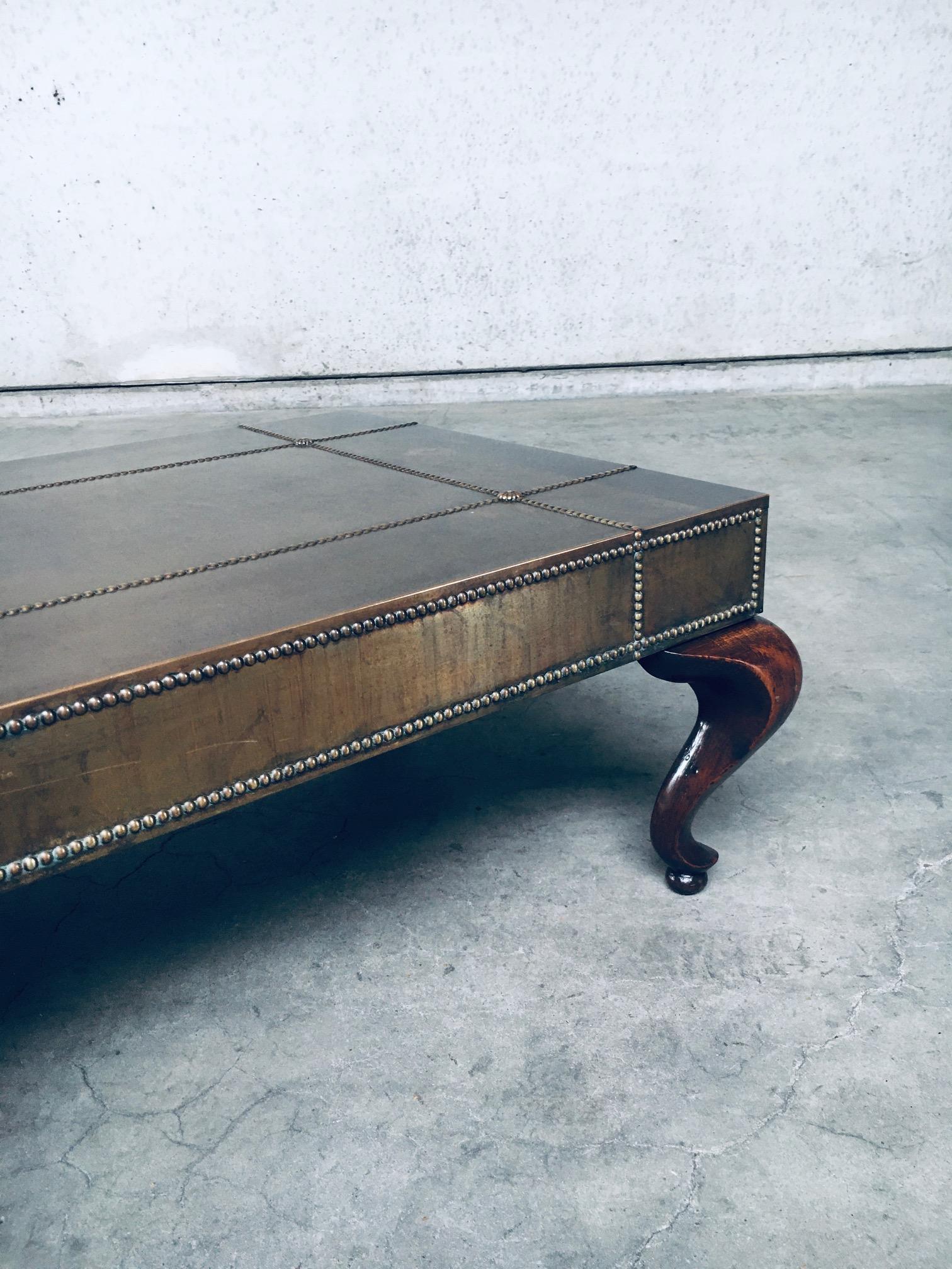 Eclectic Design Brass Coffee Table, France 1960's For Sale 4