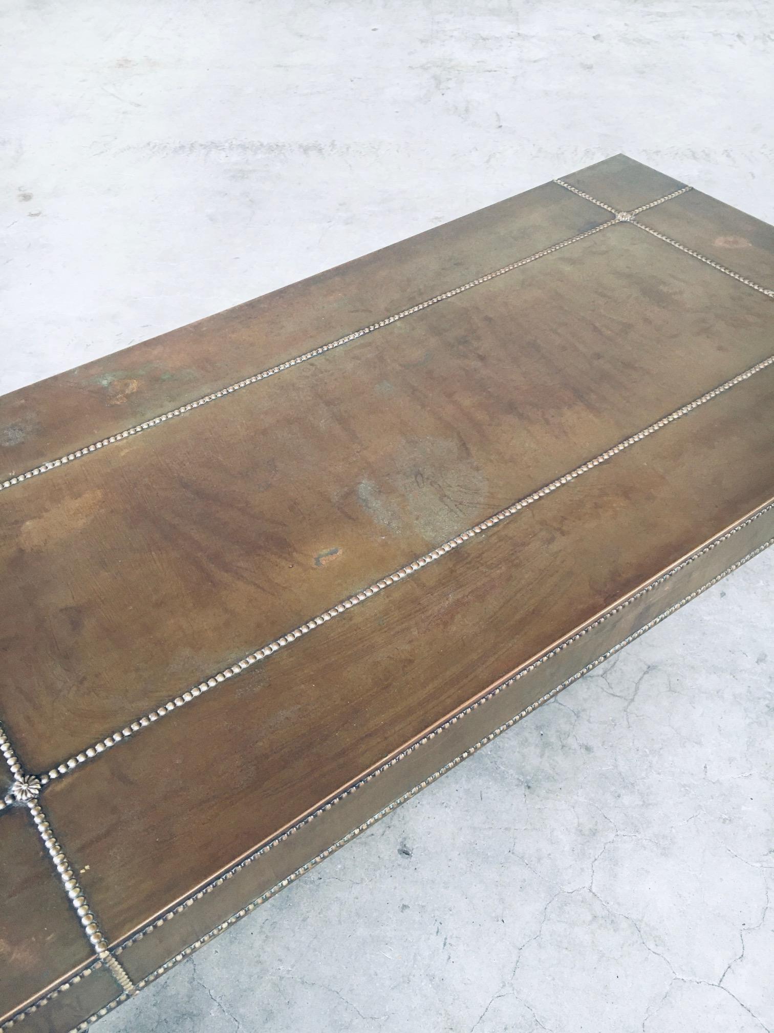 Eclectic Design Brass Coffee Table, France 1960's For Sale 7