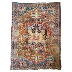 Eclectic & Funky Antique Heriz Rug, c. 1910-20's