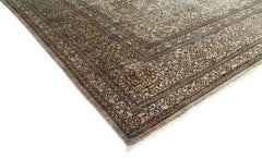 One-of-a-Kind Patterned & Floral Wool Hand-Knotted Area Rug, Oat, 8' 10 x 12