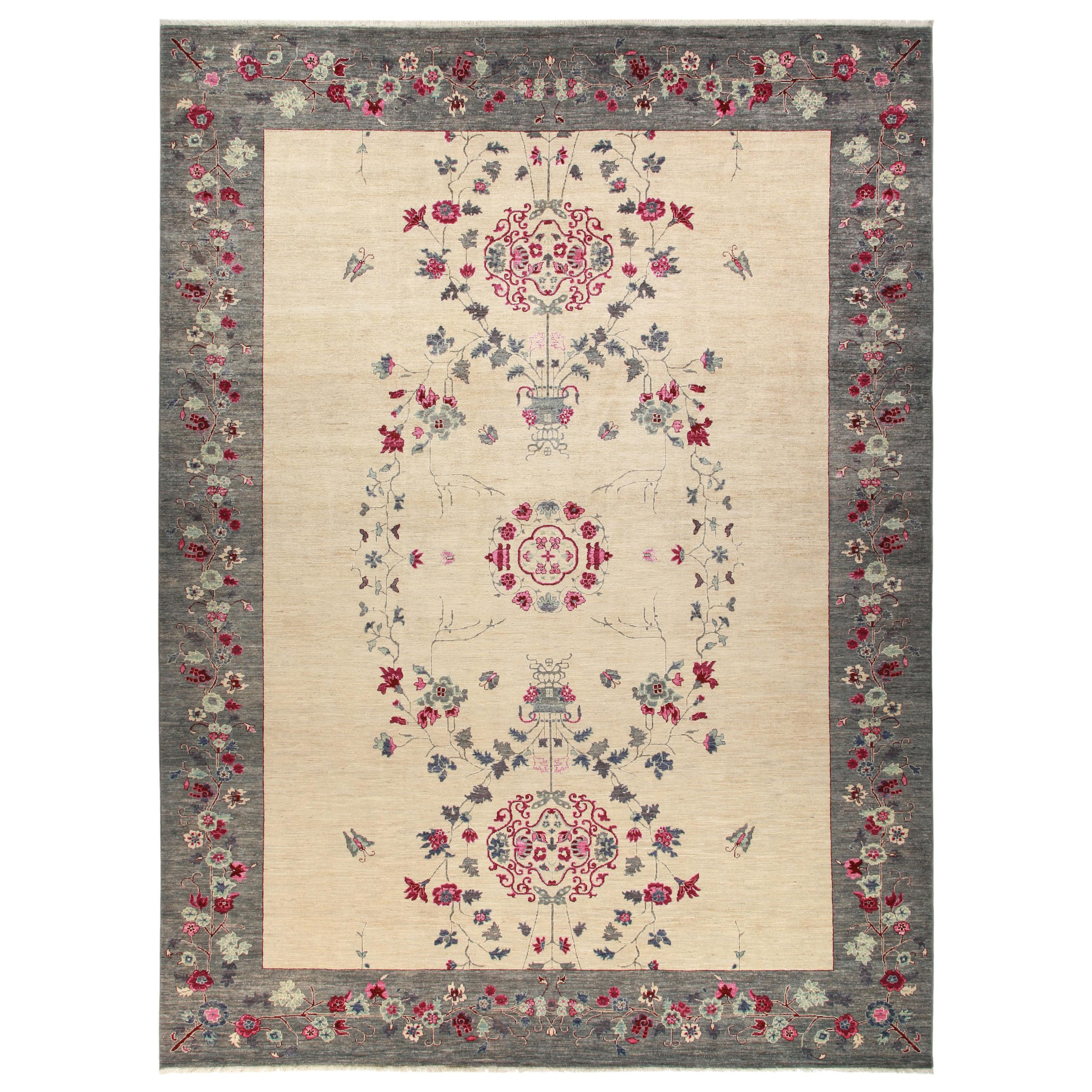 One-of-a-Kind Patterned & Floral Wool Hand-Knotted Area Rug, Multi, 10'1 x 13'8
