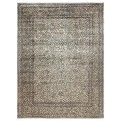 One-of-a-Kind Patterned & Floral Wool Hand-Knotted Area Rug, Oat, 8' 10 x 12