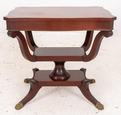 Eclectic Inlaid Mahogany Side Table, ca. 1900s
