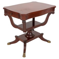 Eclectic Inlaid Mahogany Side Table, ca. 1900s
