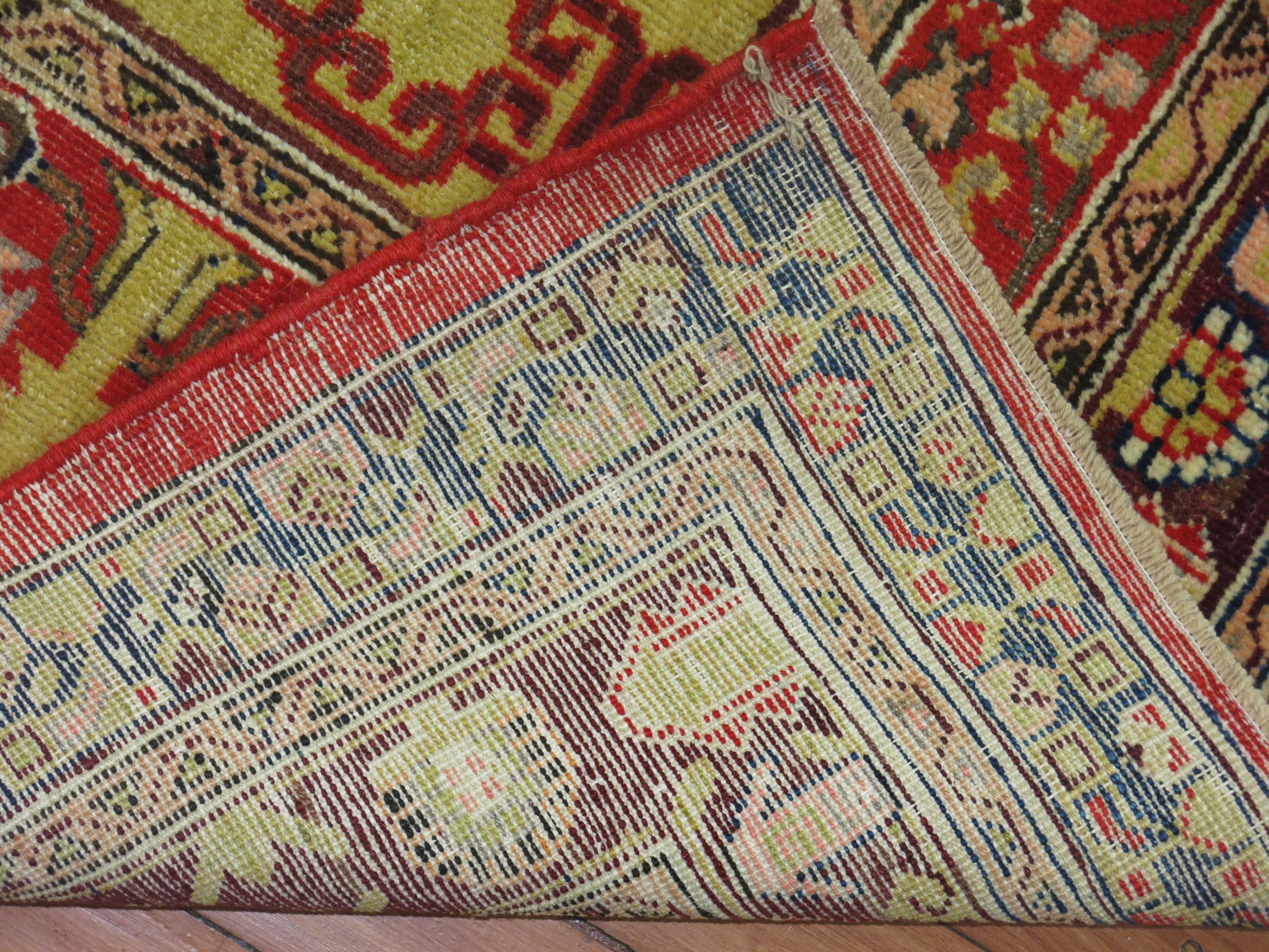 Hand-Painted Eclectic Khotan Rug, Early 20th Century For Sale