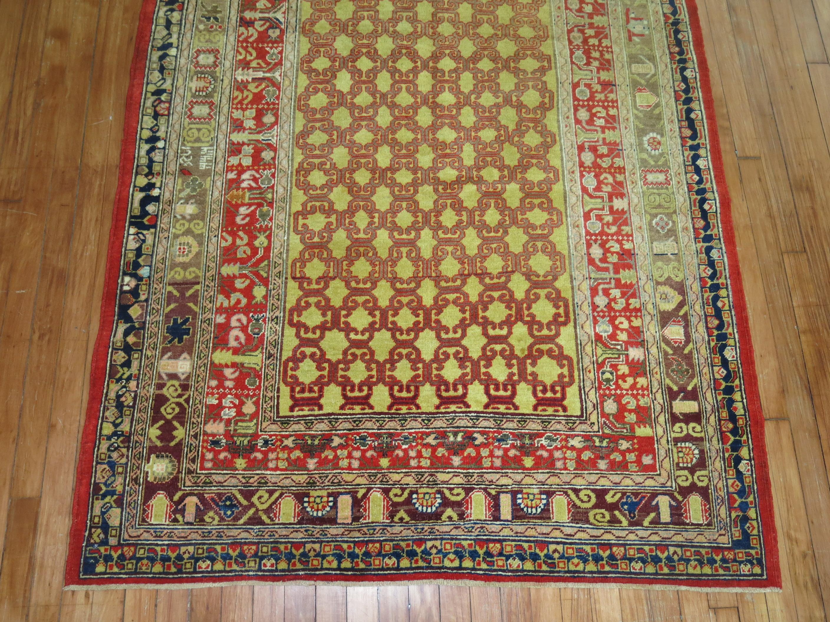 Eclectic Khotan Rug, Early 20th Century For Sale 1