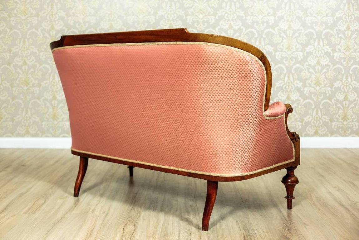 European Eclectic Mahogany Sofa, circa 1890 'New Upholstery'