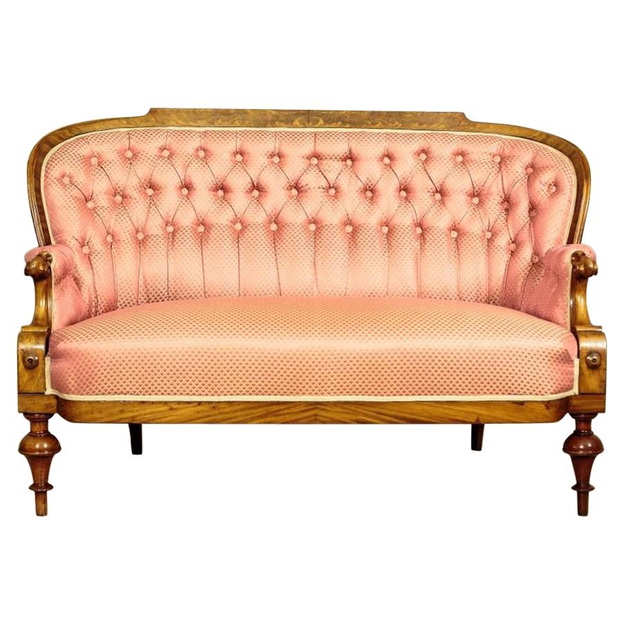 Eclectic Mahogany Sofa, circa 1890 'New Upholstery'
