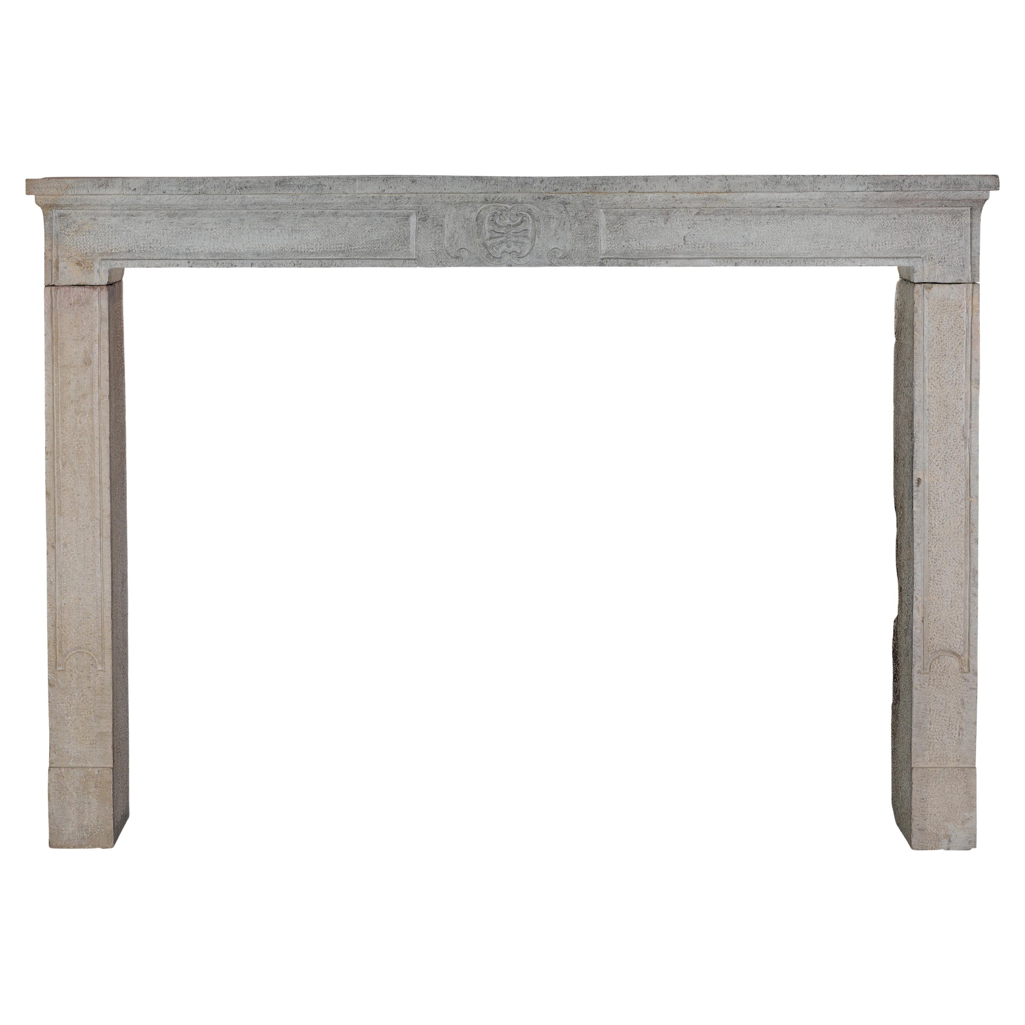 Interior ecléctico de mezcla moderna-histórica - Chimenea francesa de piedra del siglo XVIII en venta