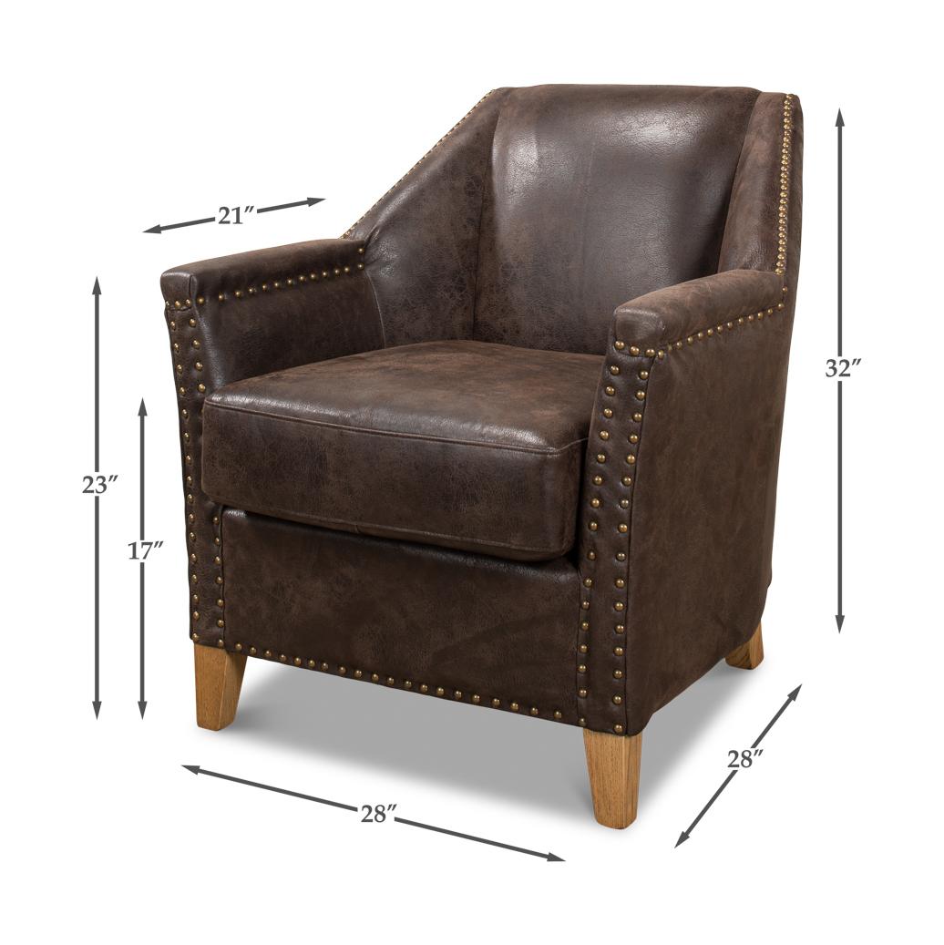 Eclectic Modern Leather Armchair For Sale 5