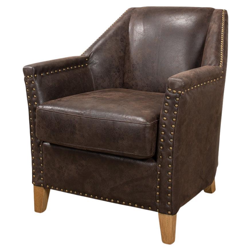 Eclectic Modern Leather Armchair