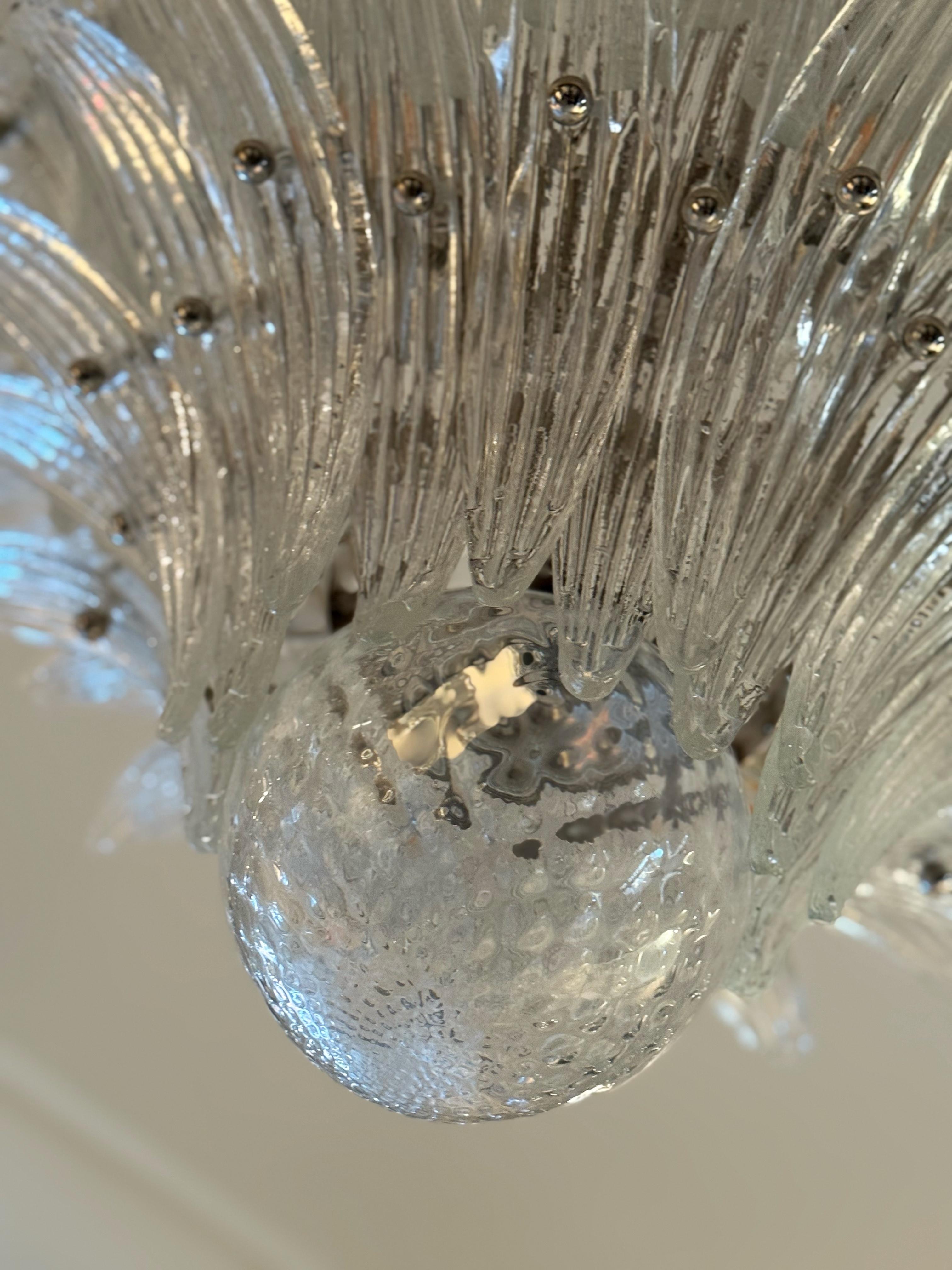 Verre Lustre éclectique en plumes de Murano Style tropical en vente