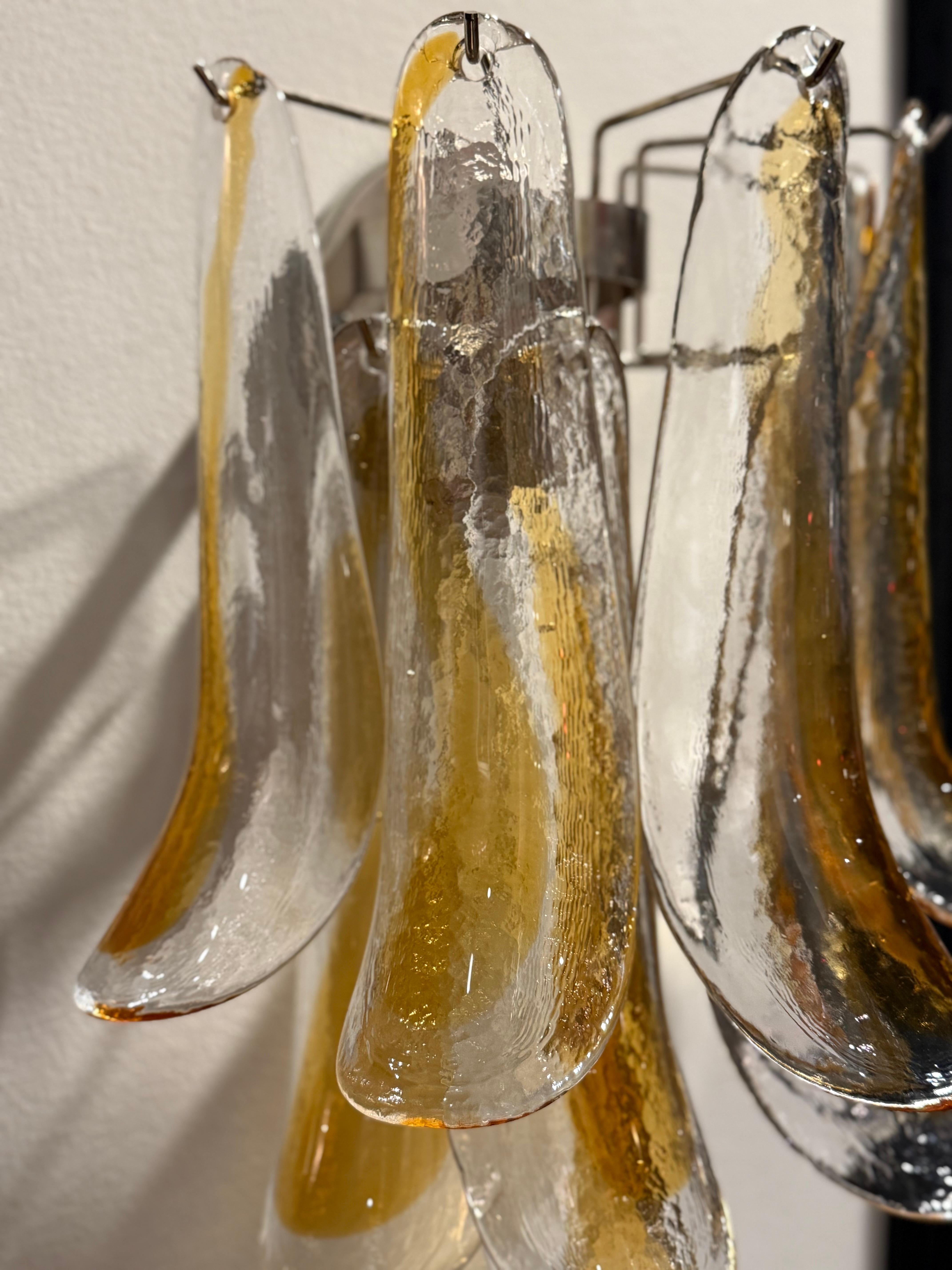 Applique murale éclectique Murano en verre ambré et clair en vente 3