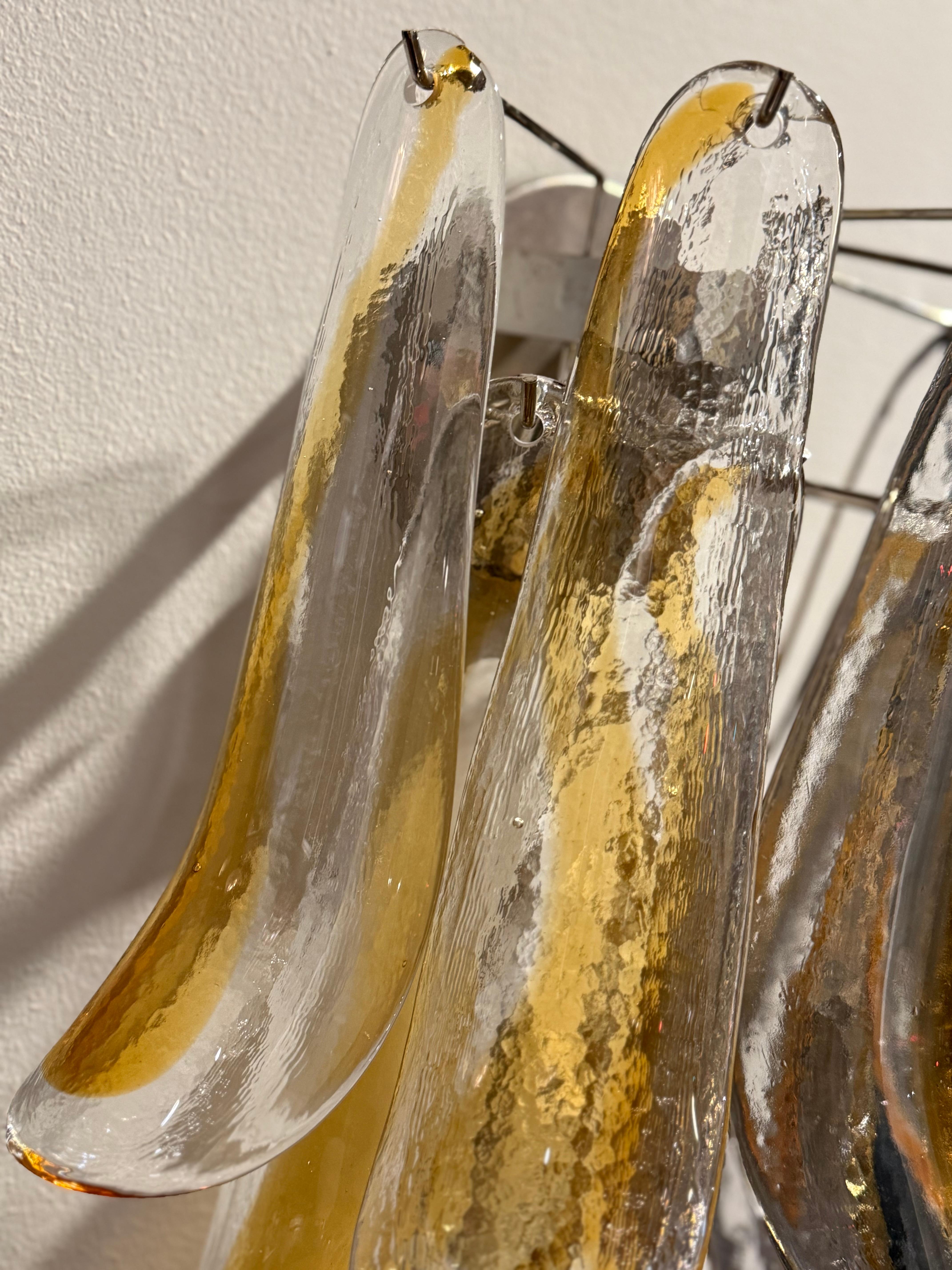 Applique murale éclectique Murano en verre ambré et clair en vente 4