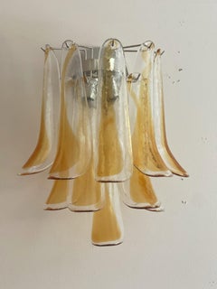 Eclectic Murano Wall Sconce in amber & clear glass