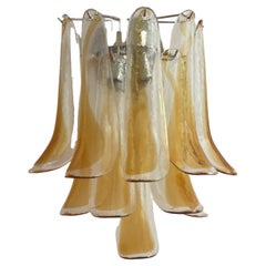 Aplique ecléctico de Murano en ámbar y cristal transparente