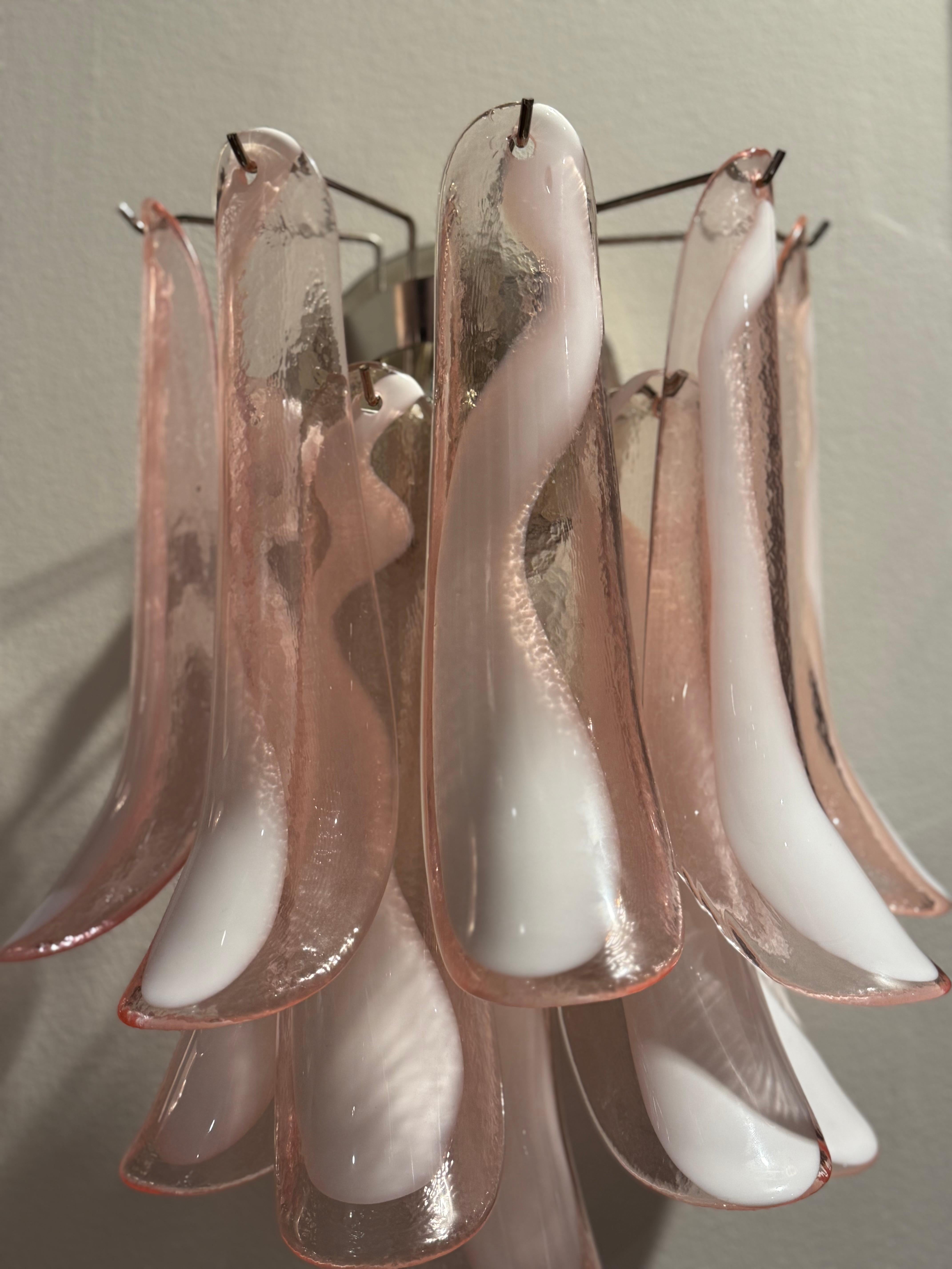 Aplique ecl�éctico de Murano en cristal rosa y transparente en venta 3