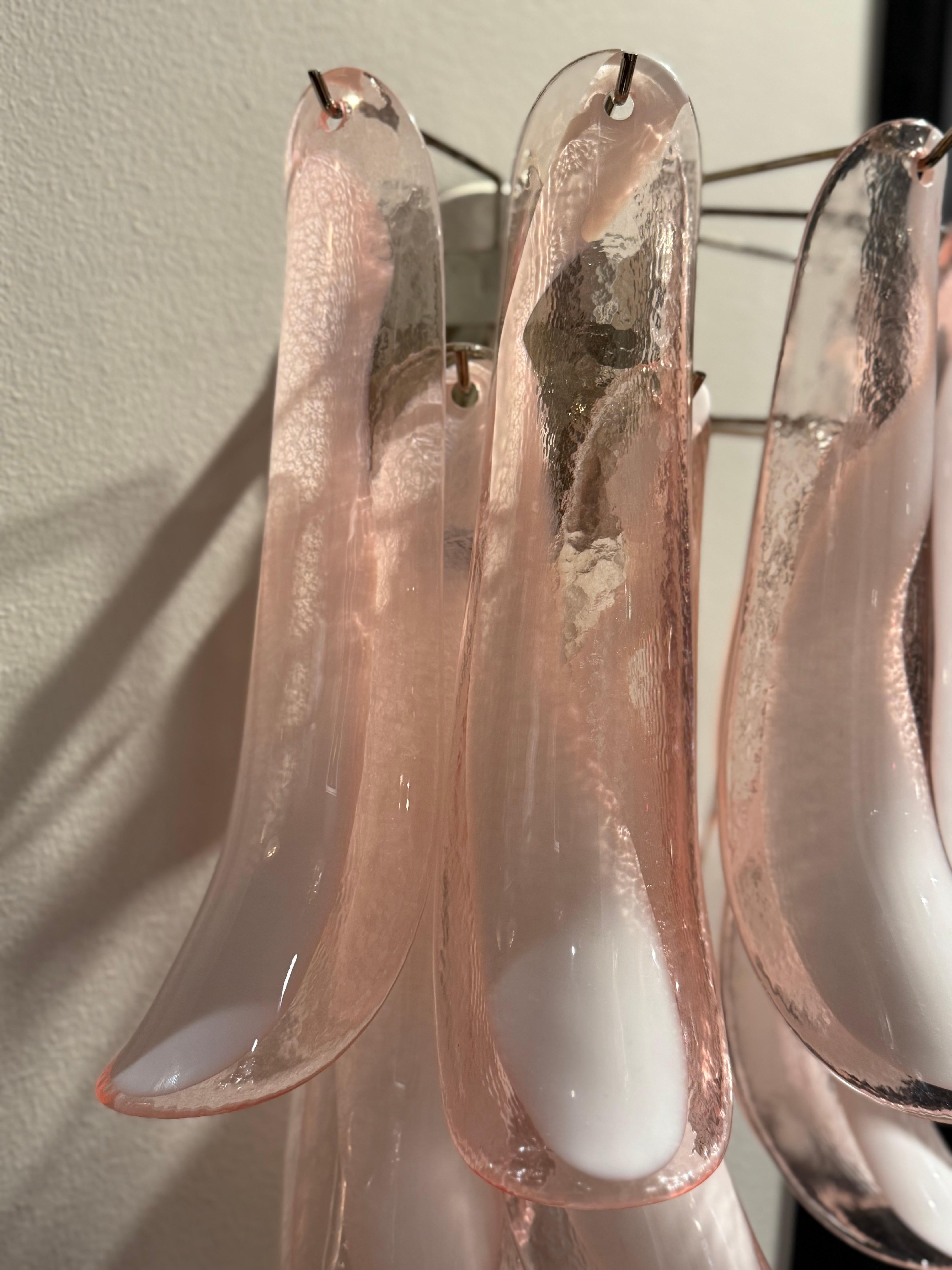 Aplique ecléctico de Murano en cristal rosa y transparente en venta 4