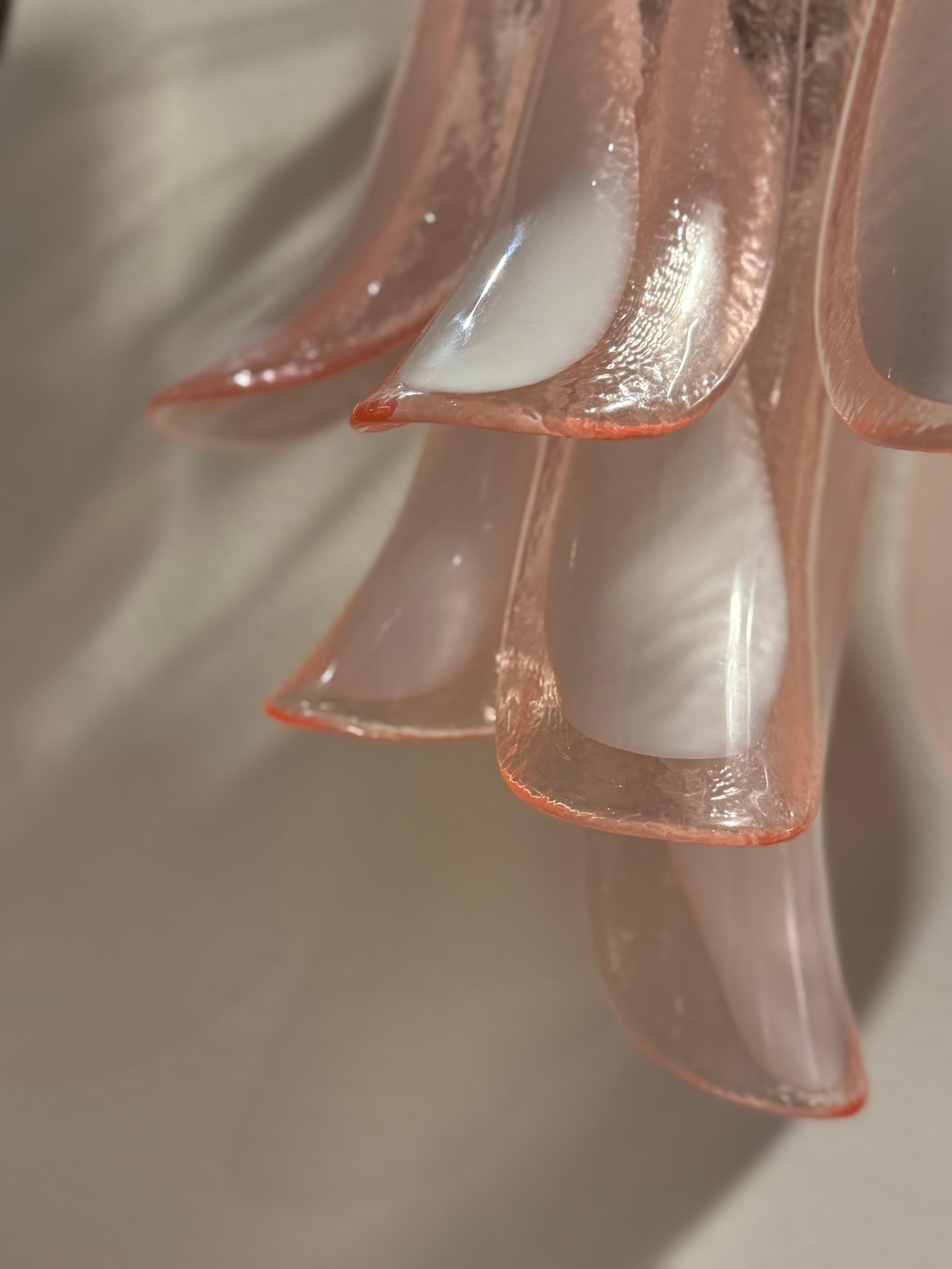 Aplique ecléctico de Murano en cristal rosa y transparente en venta 5