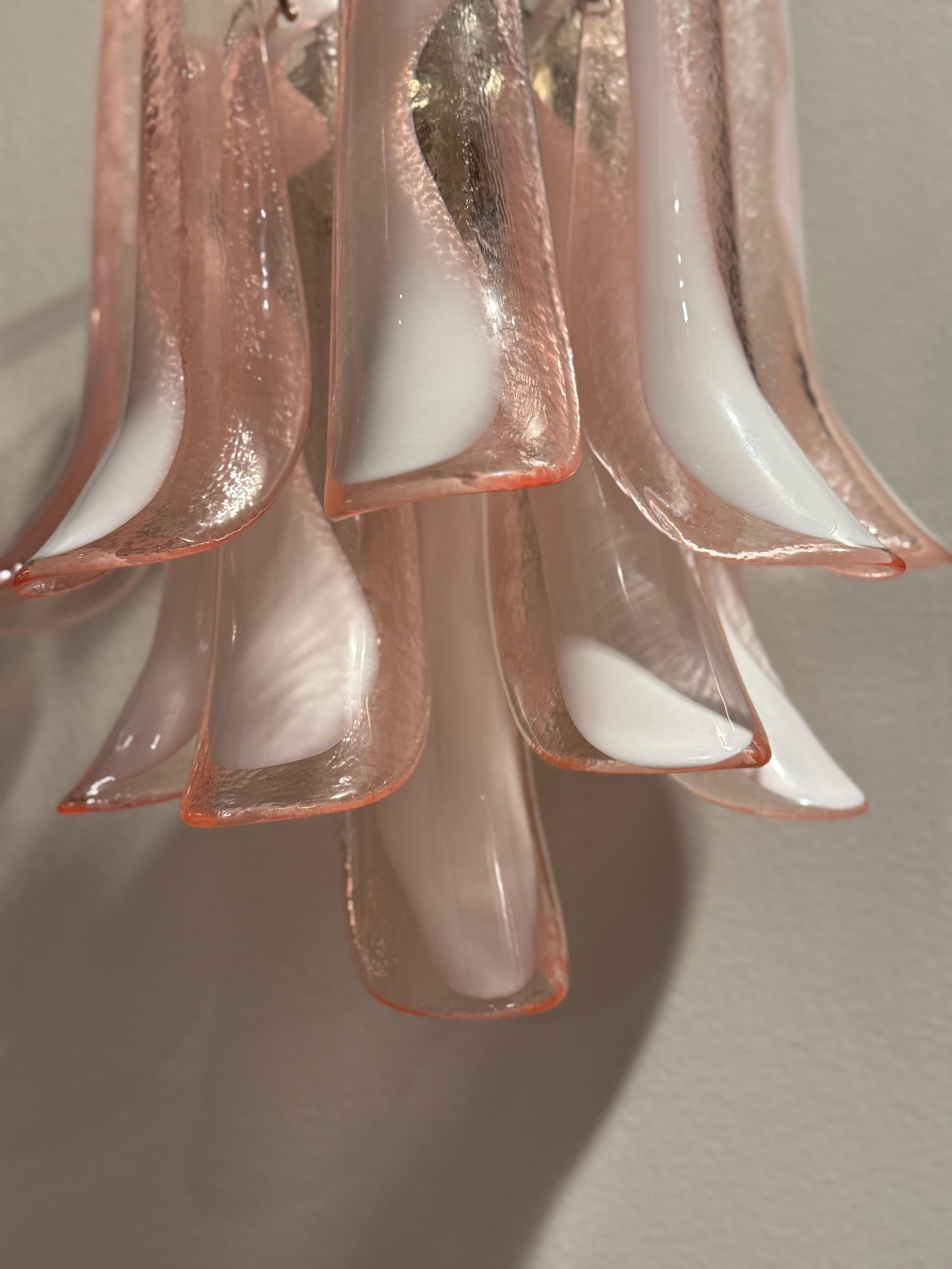Aplique ecléctico de Murano en cristal rosa y transparente en venta 6