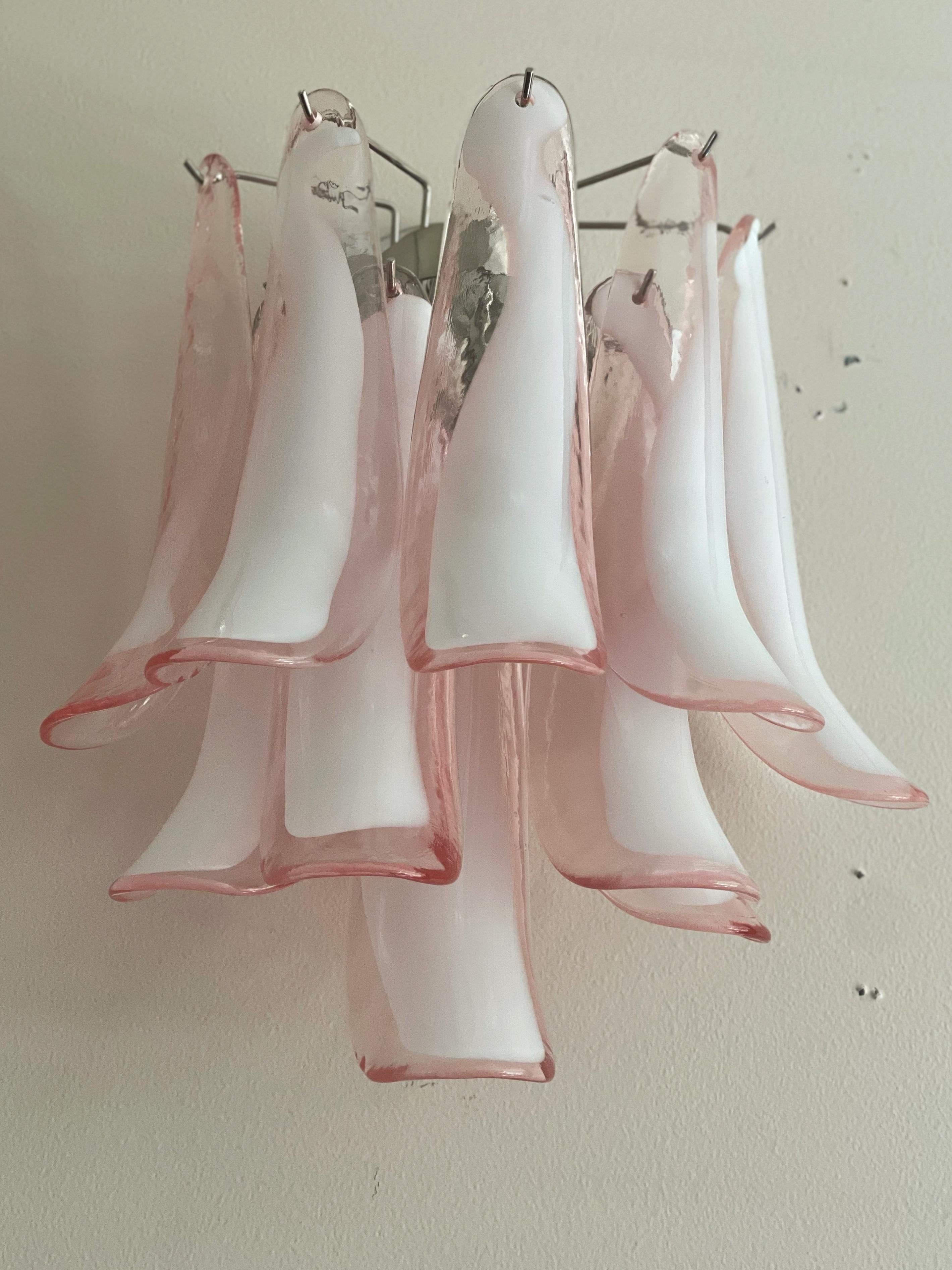 Aplique ecléctico de Murano en cristal rosa y transparente Moderno de mediados de siglo en venta