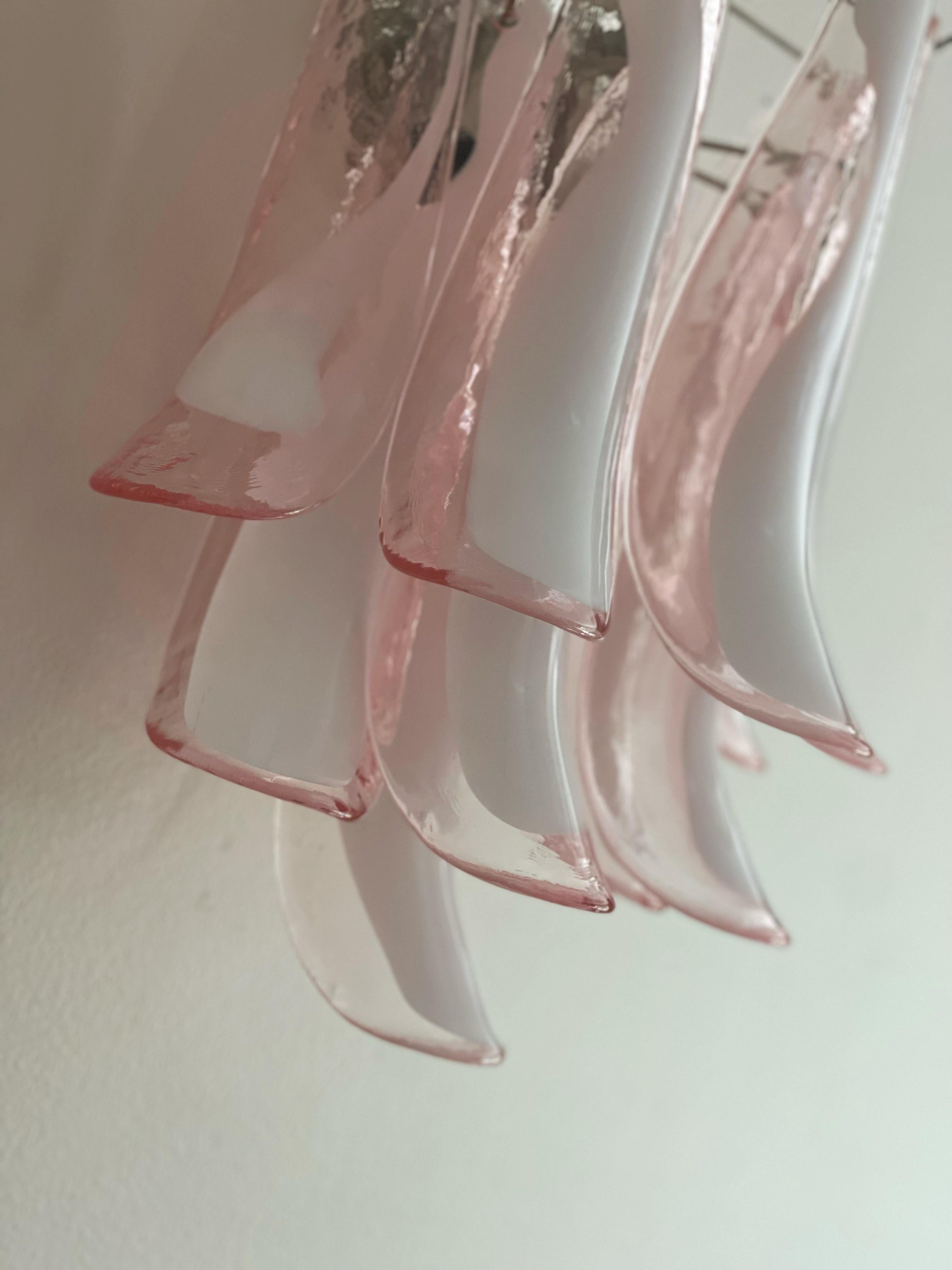 Aplique ecléctico de Murano en cristal rosa y transparente Italiano en venta
