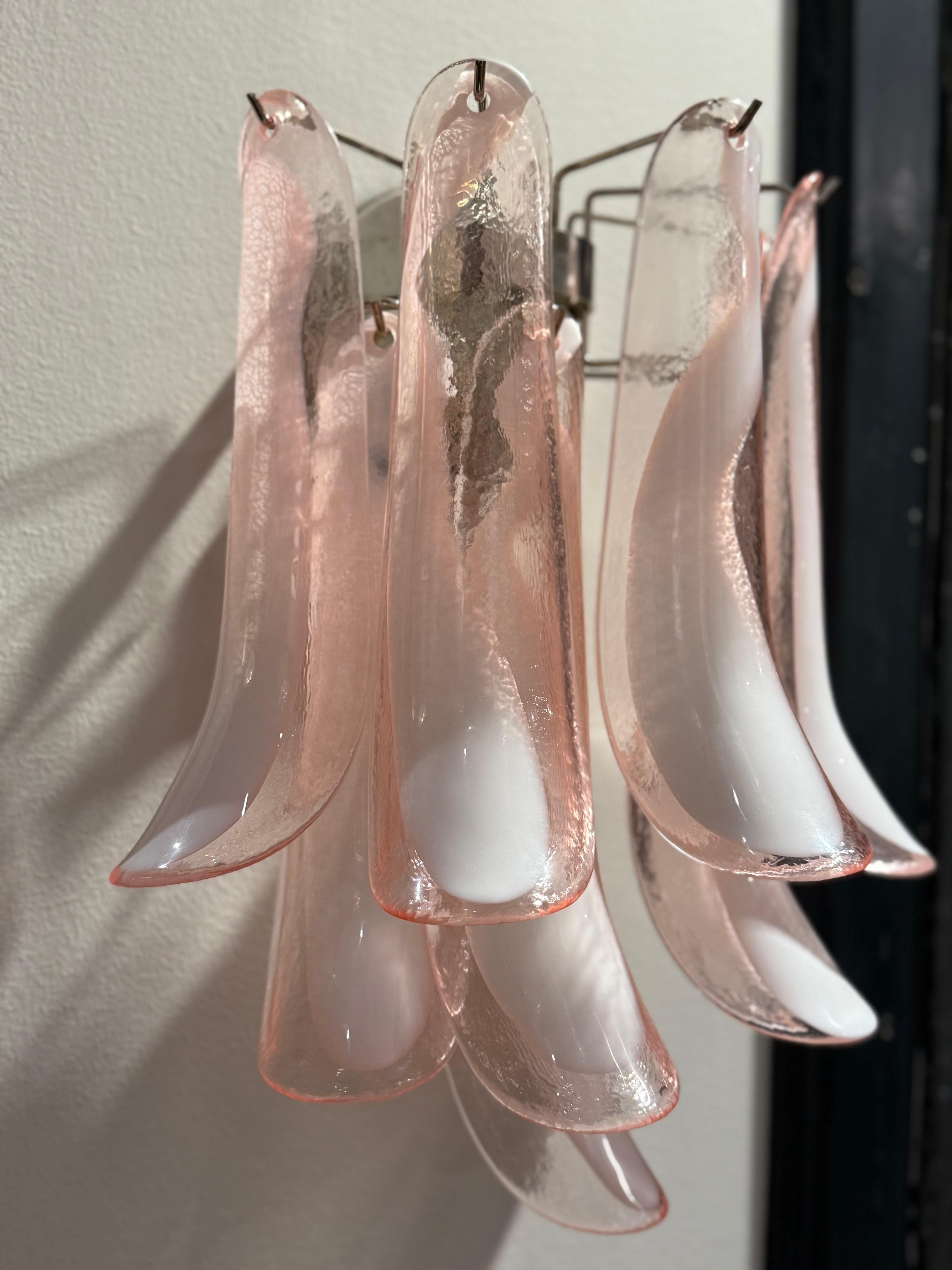 Aplique ecléctico de Murano en cristal rosa y transparente Vidrio en venta