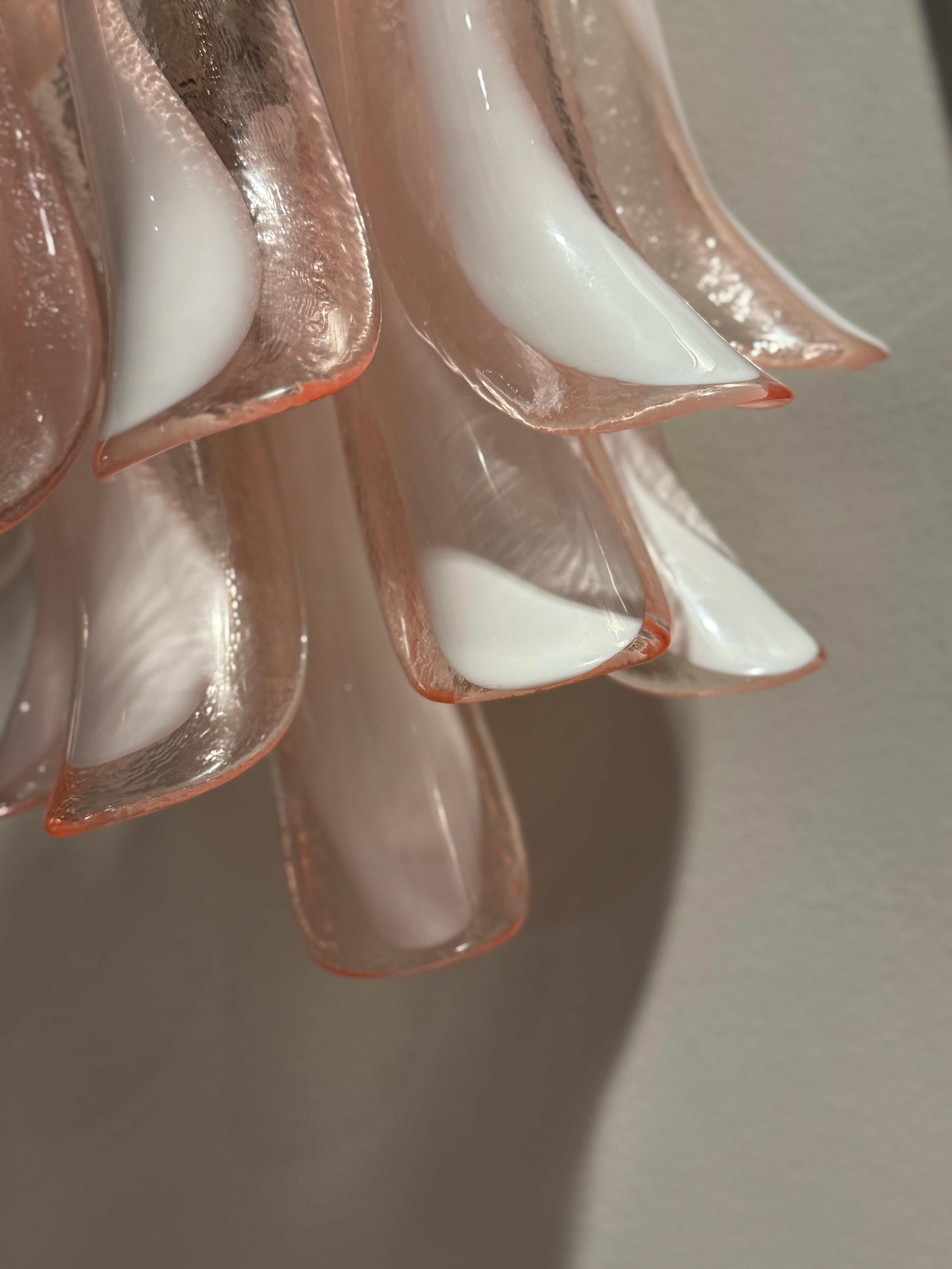 Aplique ecléctico de Murano en cristal rosa y transparente en venta 1