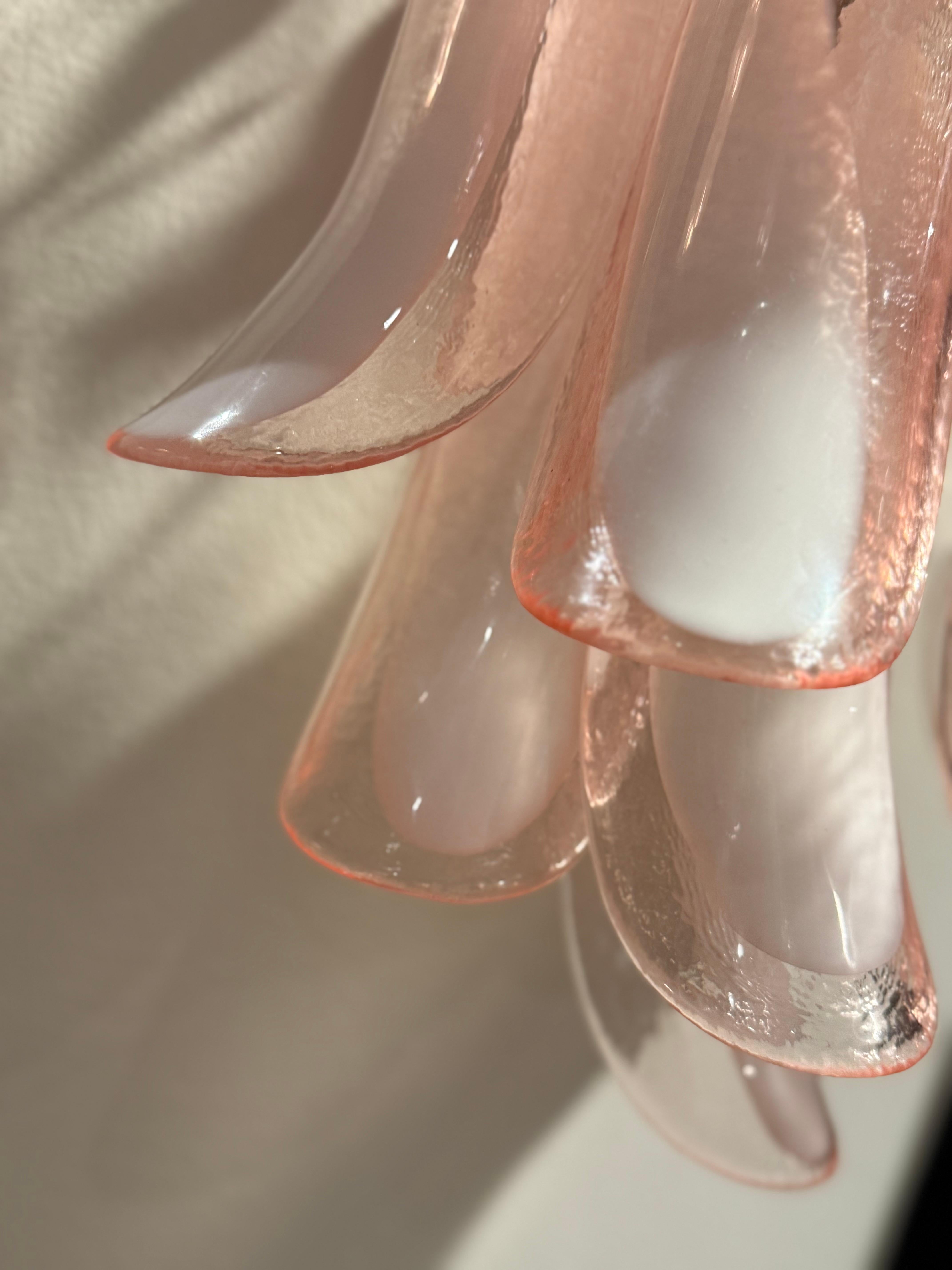 Aplique ecléctico de Murano en cristal rosa y transparente en venta 2