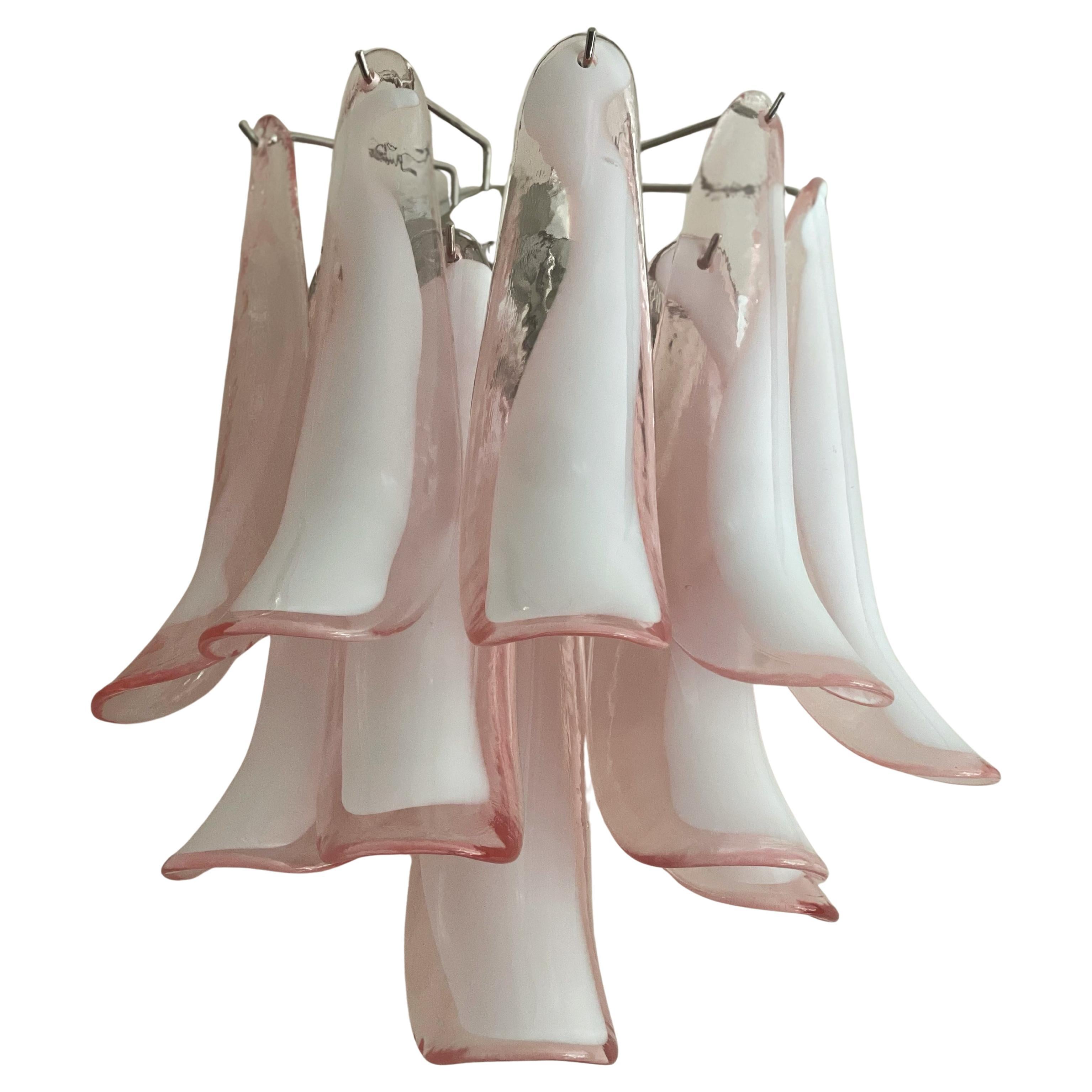 Aplique ecléctico de Murano en cristal rosa y transparente