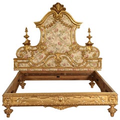 Antique Eclectic Neo-Baroque Big Bed, Italy, 19th Century