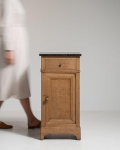 Eclectic Oak Side Table with Belgian Bluestone Top