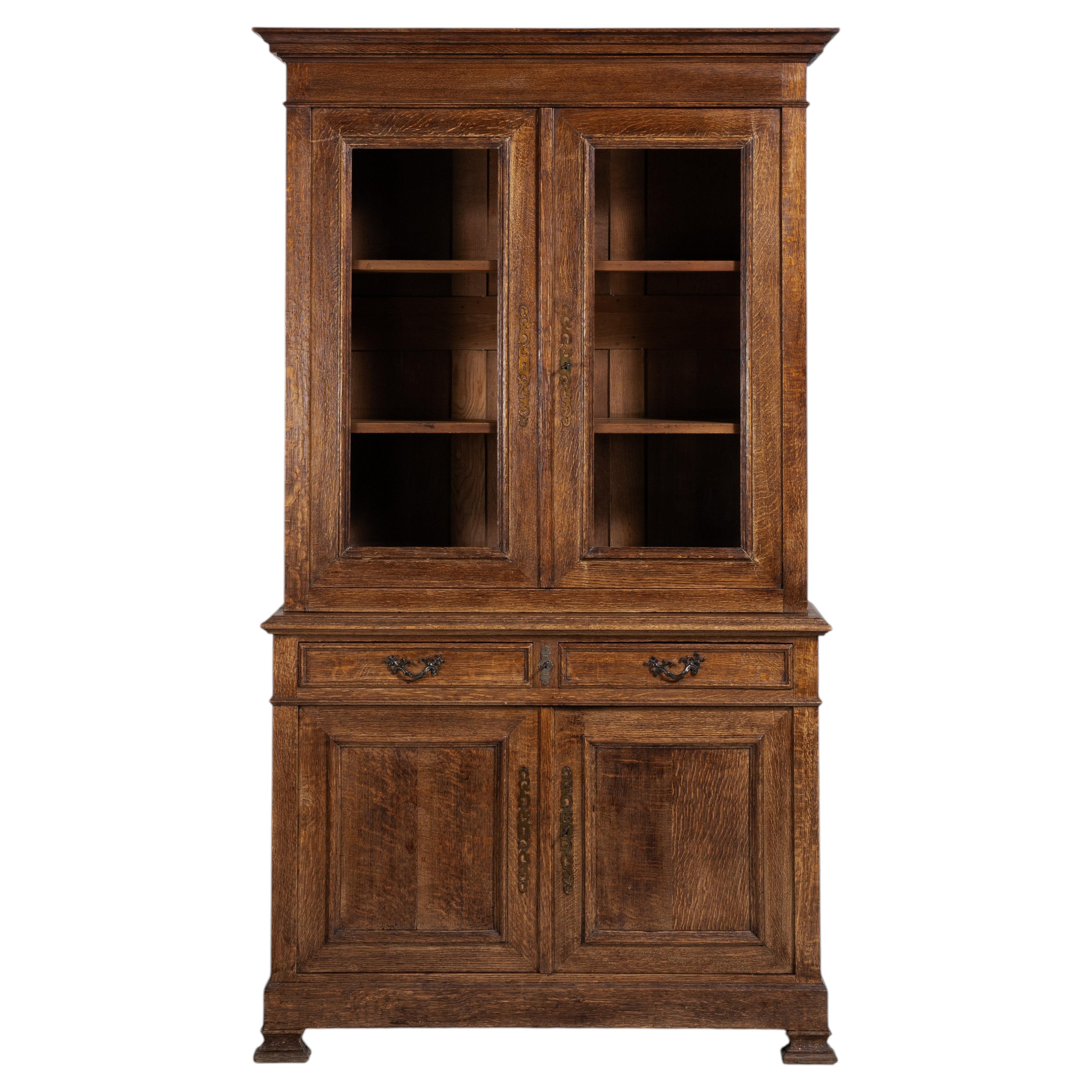 Antique Oak Vitrine, French Craftsmanship, Circa 1880, Versatile