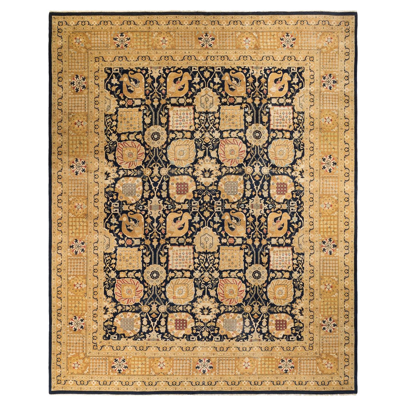 Eclectic, One-of-a-Kind Hand-Knotted Area Rug  - Black, 12
 0" x 15
 2"