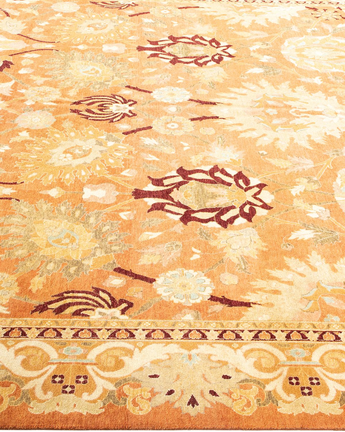Eclectic, One-of-a-Kind Hand-Knotted Area Rug, Brown In New Condition For Sale In Norwalk, CT