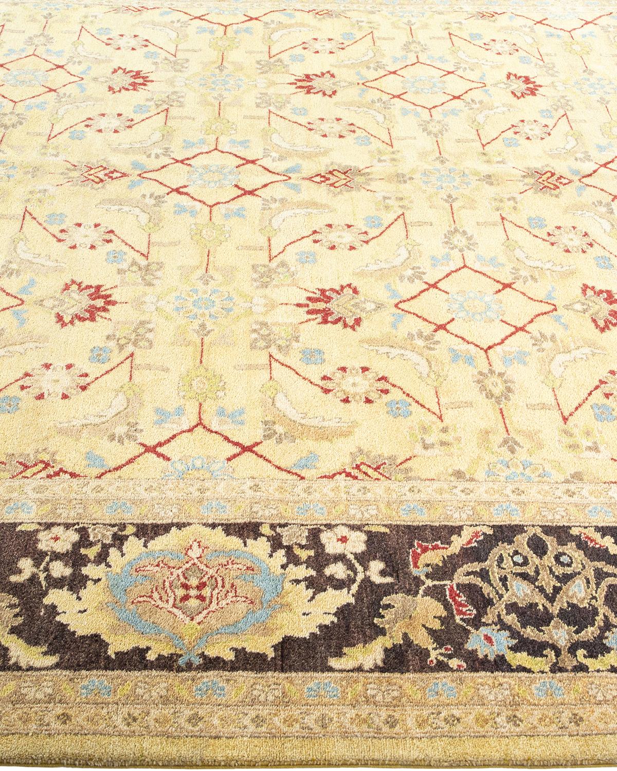 Eclectic, One-of-a-kind Hand-Knotted Area Rug  - Green, 10' 0