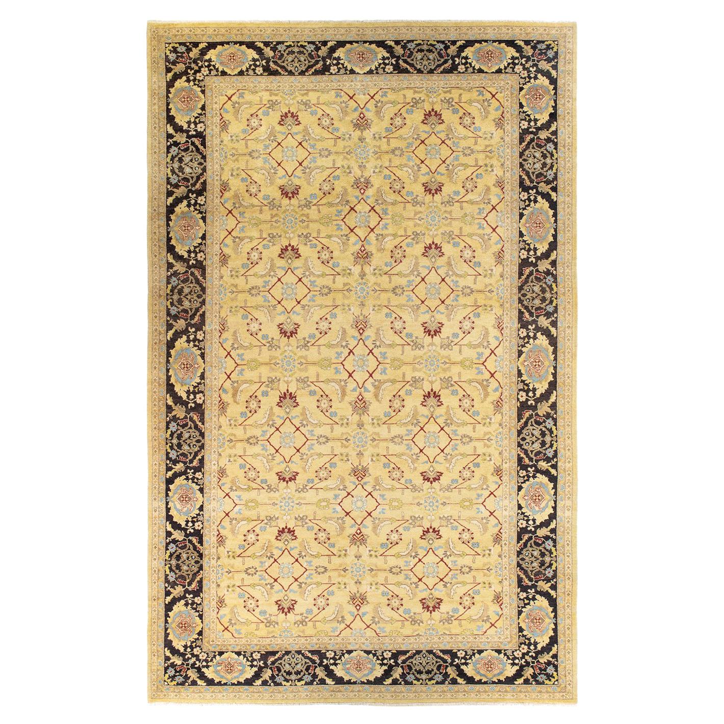 Eclectic, One-of-a-kind Hand-Knotted Area Rug  - Green, 10' 0" x 16' 0" For Sale