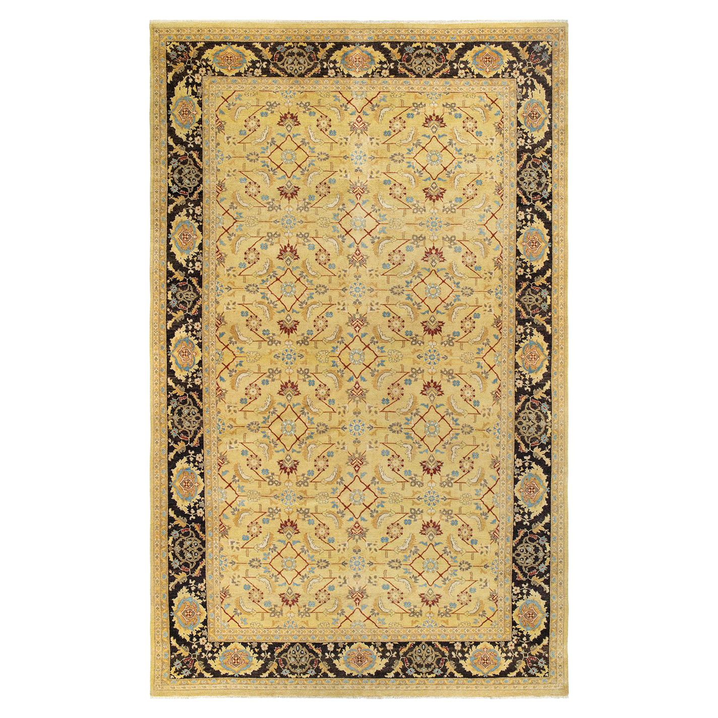 Eclectic, One-of-a-Kind Hand-Knotted Area Rug, Green For Sale
