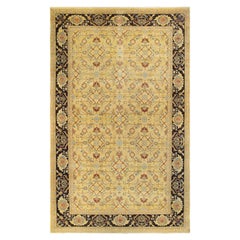 Eclectic, One-of-a-Kind Hand-Knotted Area Rug, Green