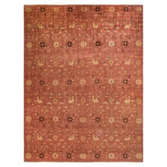 Eclectic, One-of-a-Kind Hand-Knotted Area Rug  - Orange, 11' 10" x 15' 4"