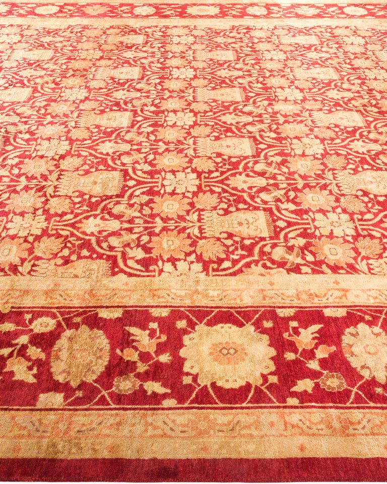 Hand Knotted Area Rug Red, Area Rugs Norwalk Ct