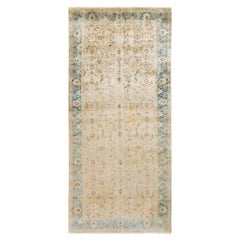 Eclectic, One-of-a-Kind Hand-Knotted Runner, Ivory