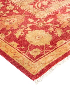 Eclectic, One-of-a-Kind Hand-Knotted Runner, Red