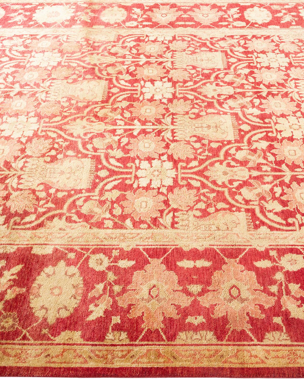 Eclectic, One-of-a-Kind Hand-Knotted Runner, Red In New Condition For Sale In Norwalk, CT