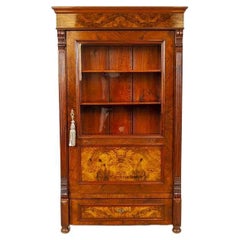 Eclectic Pine and Mahogany Showcase from the 19th Century Veneered with Mahogany